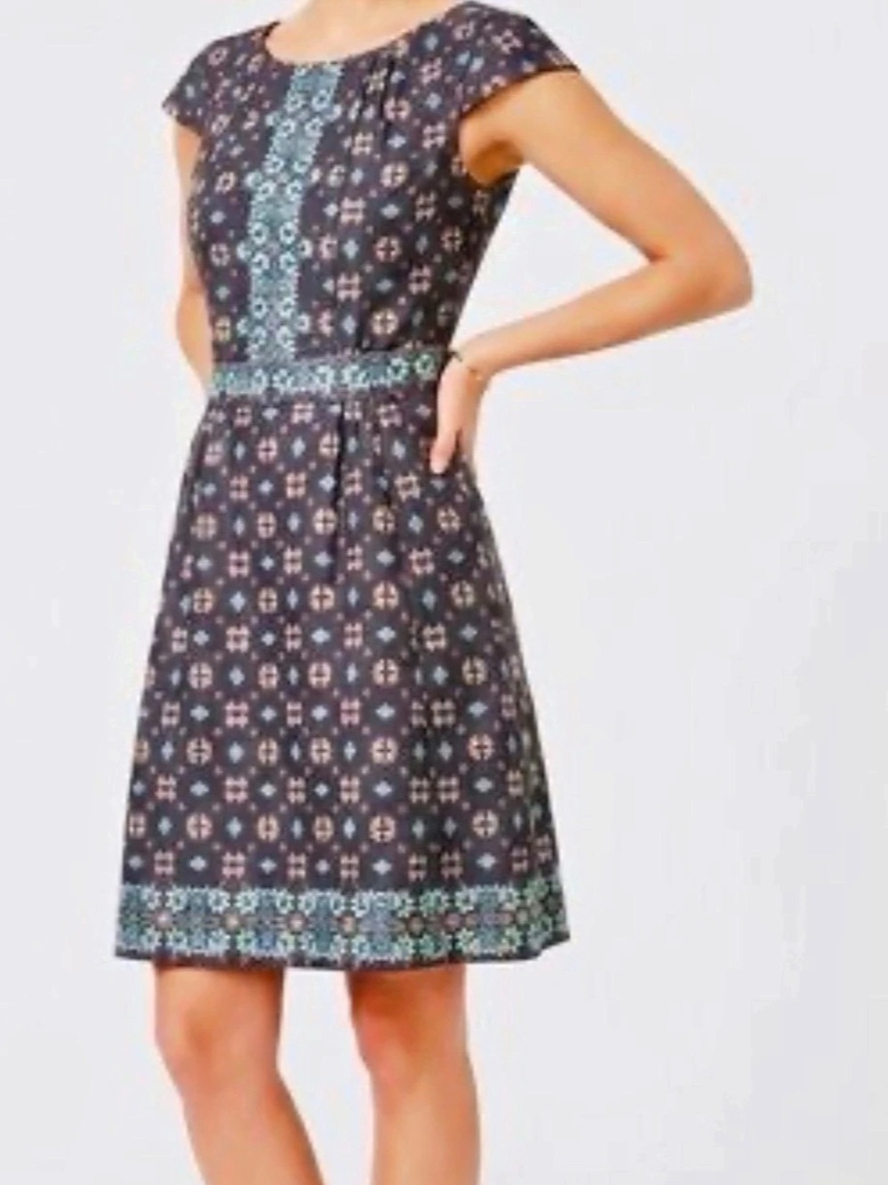 J crew Floral Mini Dress in Black & Blue